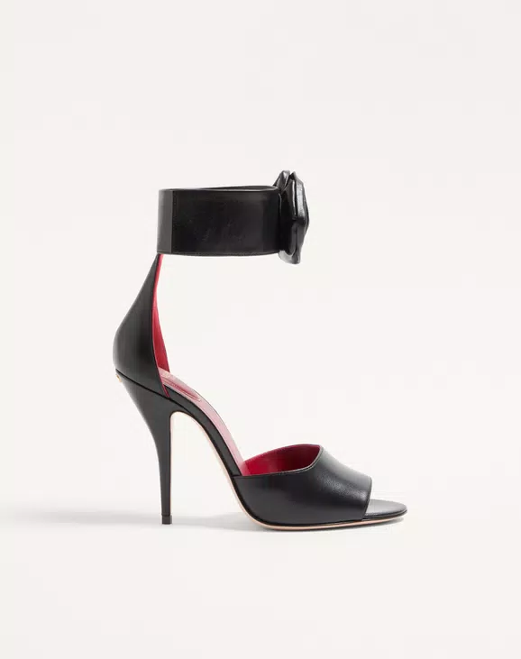 Valentino Drip Rose Kidskin Sandal With Crystals 105Mm - Image 1